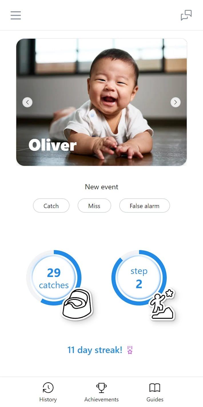 screenshot of the ec babies app home screen